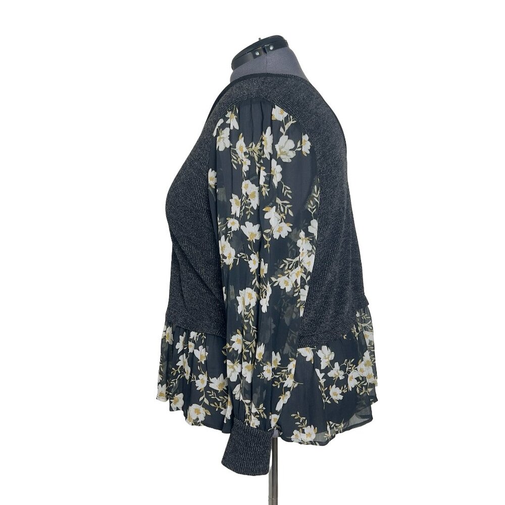 Maurices Knit Floral Layered Blouse (Size 2X) - Picture 2 of 8